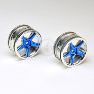 Chromfelge f�r 1:10  silber/blau TS-4